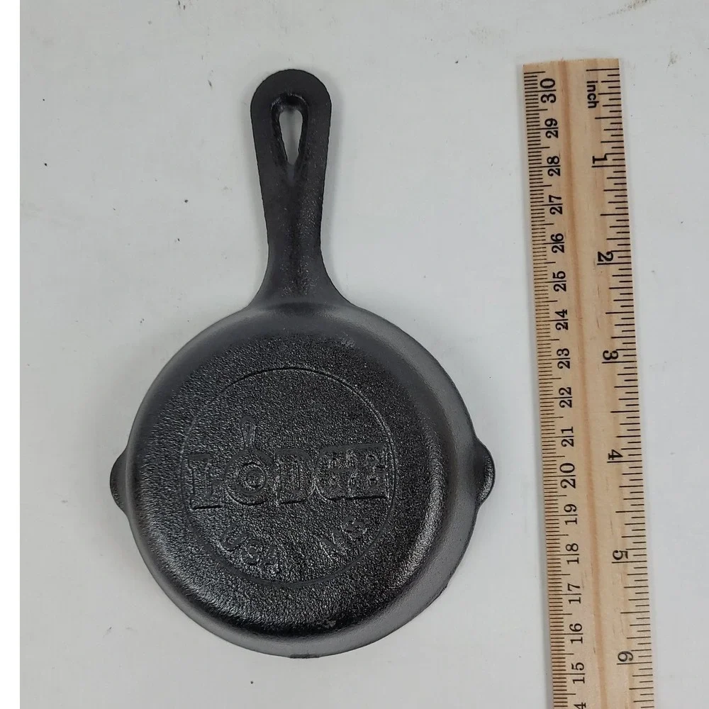 Lodge Miniature Cast Iron Skillet 3.5 Inch Small Frying Pan USA MS Black